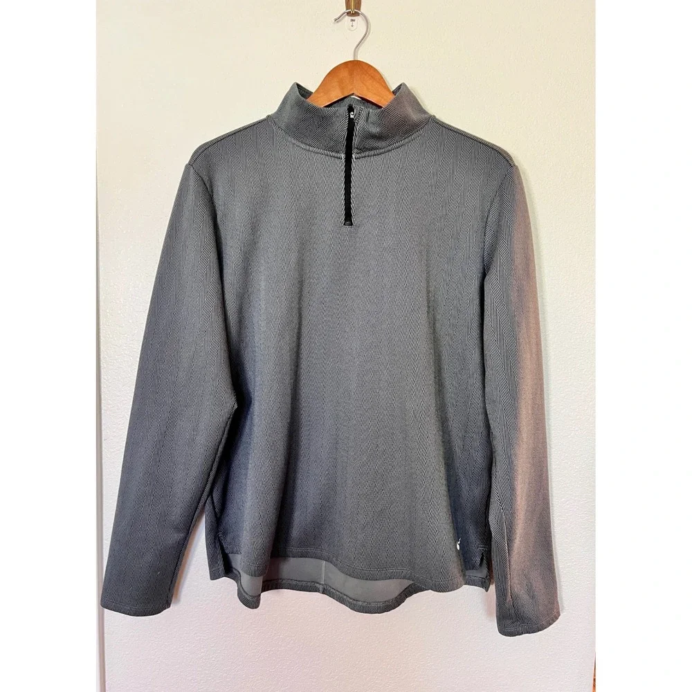 Nike Therma Fit Quarter Zip Pullover Gray‎ Herringbone Athletic XL